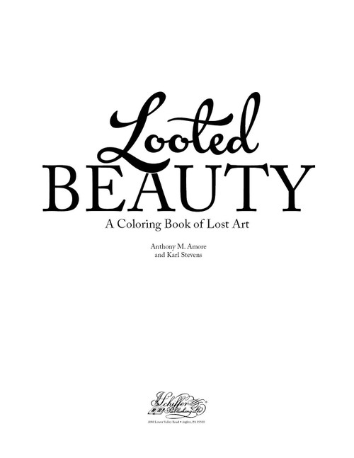 Looted Beauty Lost Art Coloring Book