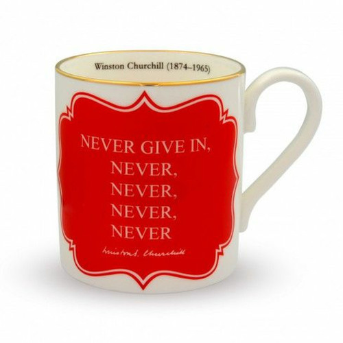 Never Give In Churchill Mug