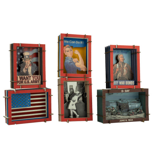 American Flag Papercraft Kit