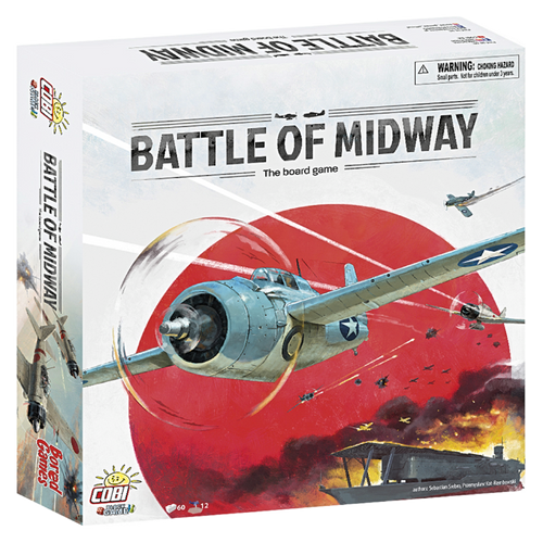image of the front of the  box for Battle of Midway Board game by Cobi