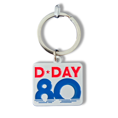 D-Day 80 Enamel Keychain