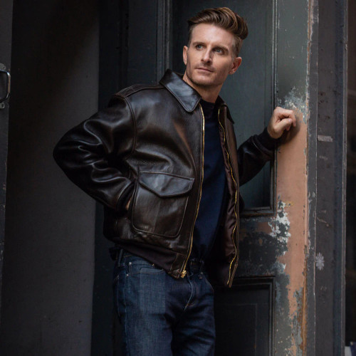 100 Mission A-2  Leather Bomber Jacket