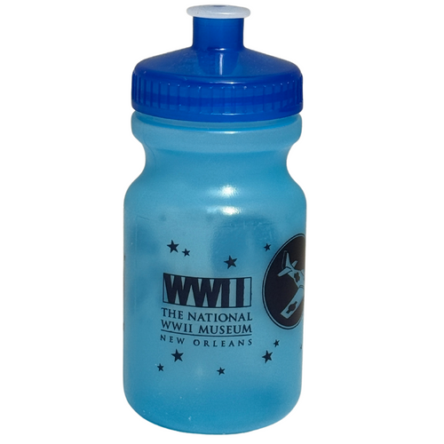 Kids Logo Air sea and Land Bike bottle in transparent blue