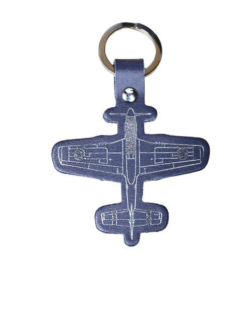 Mustang Black Leather Cut-Out Keyfob
