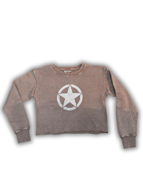 Women Invasion Star Crop Sweater