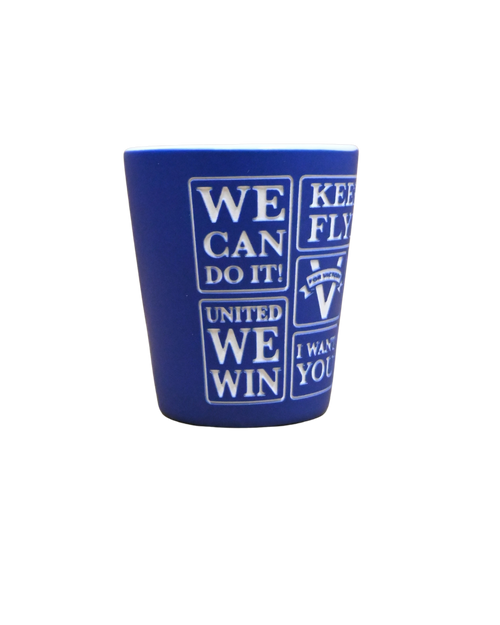 Iconic WWII Etched Ceramic Shot Glass