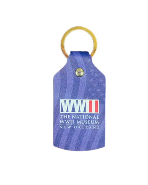 America 250 WWII Logo Large Square Leather Keyfob