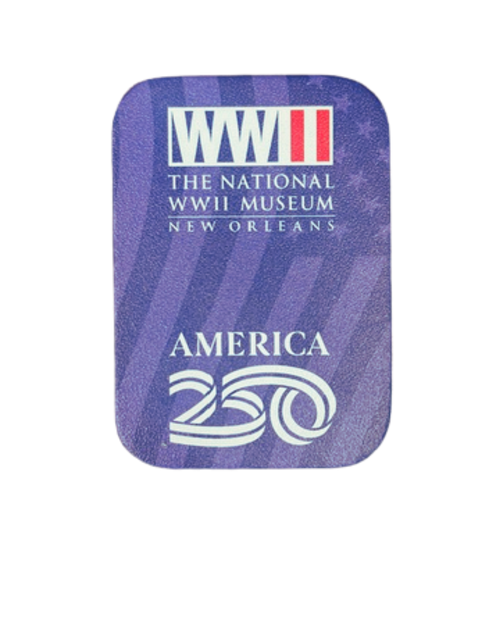 America 250 WWII Logo Leather Magnet