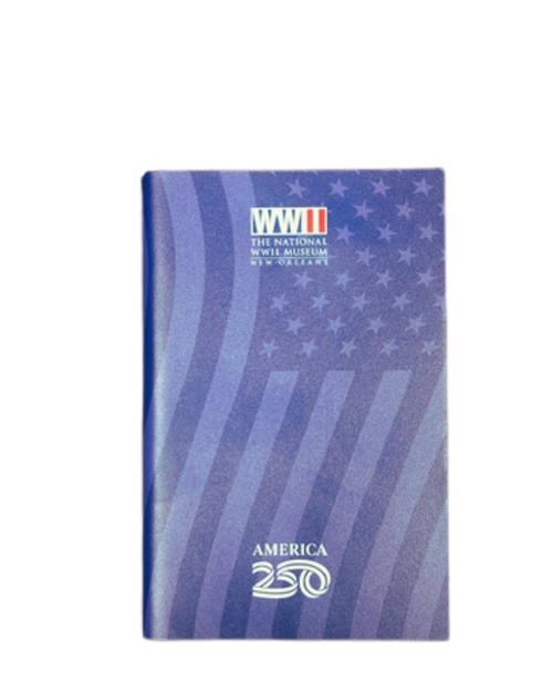 America 250 WWII Logo Pocket Leather Notebook