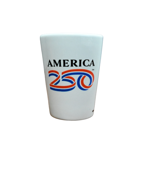 America 250 White Shot Glass