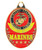 Oval USMC Logo Key Ring