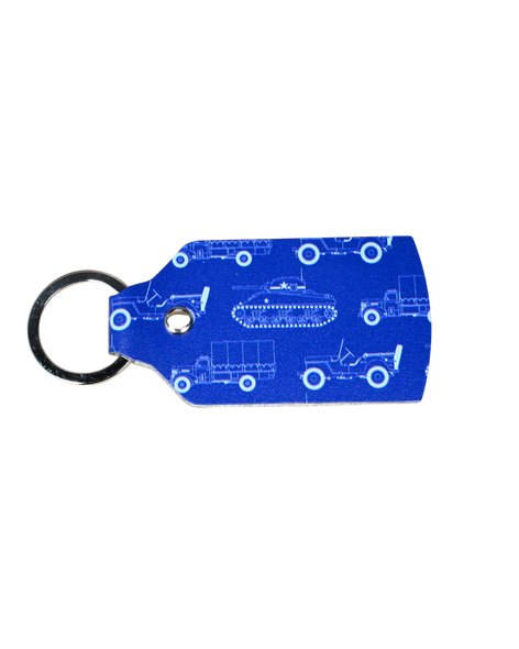 Vehicle Logo Sq Leather Keyfob