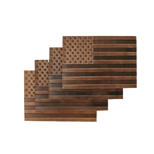 American Flag Leather Coasters