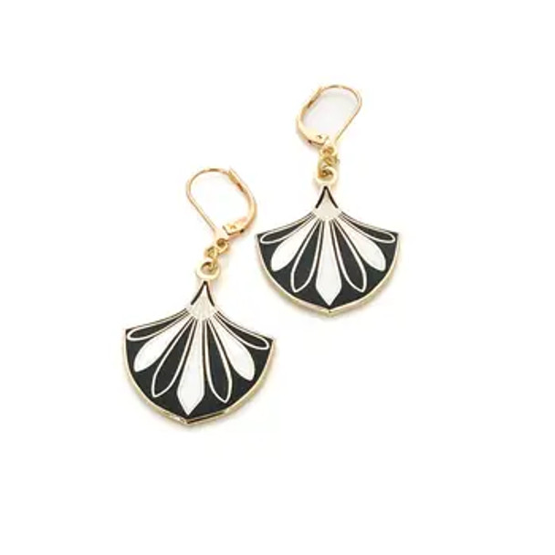 Art Deco Black Earrings