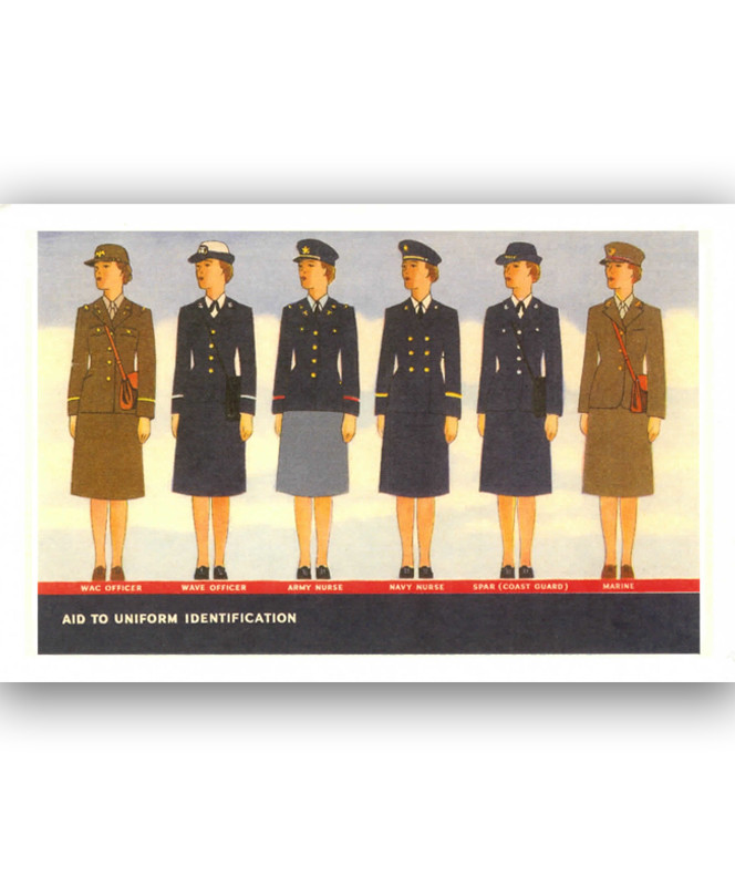 Women's Military Uniform Identification Postcard