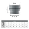 Pieza de conexión de pared simple a pared doble de 150 mm de diámetro con aislamiento de pared doble