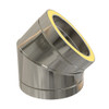 Codo 45 grados diámetro 250 mm aislado doble pared