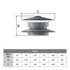 Capota anticaída viento diámetro 175 mm con aislamiento de doble pared RAL9004 Capota anticaída viento diámetro 175 mm con aislamiento de doble pared RAL9004