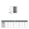 Tubo de estufa de 25 cm de diámetro de 150 mm de pared simple de acero inoxidable