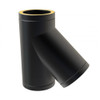 Pieza en T 135 grados diámetro 150 mm con aislamiento de doble pared RAL9004