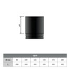 Tubo esmaltado negro mate 25 cm Ø 150 mm