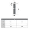 Tubo de conexión de tubería de estufa 100 cm de diámetro 125 mm de acero inoxidable de pared simple negro