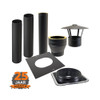 Juego de veranda de techo inclinado premium con techo de lámina de EPDM tamaño interior 150 mm negro