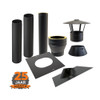 Conjunto de veranda premium con placa de techo de aluminio 25-45 grados tamaño interior 150 mm negro