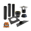 Conjunto de veranda premium con placa de techo de aluminio 25-45 grados tamaño exterior 150 mm negro
