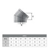 Convesa premium codo 40° Ø 80mm negro mate