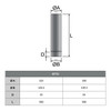 Tubo de estufa 25 cm diámetro 100mm acero inoxidable de pared simple negro - Dimensions