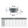 Adaptador plano de pared simple - doble Ø 80 mm