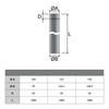 Conexión de tubo de estufa 100 cm Ø 200 mm SP acero inoxidable