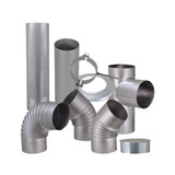 Tubos de estufa galvanizados de 130 mm