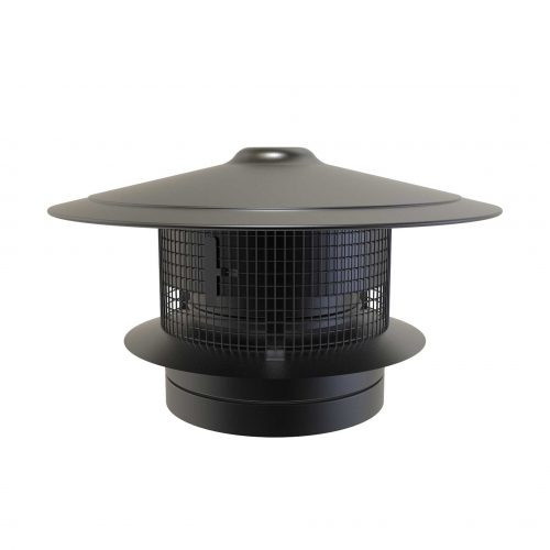 Campana con parachispas diámetro 150 mm con aislamiento de doble pared RAL9004