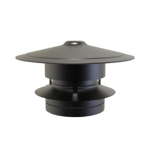 Capota anticaída viento diámetro 150 mm con aislamiento de doble pared RAL9004