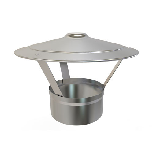 Estufa de tubo campana de lluvia de diámetro 150 mm de acero inoxidable de pared simple