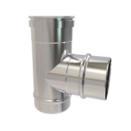 Pieza en T 90 grados diámetro 175 mm Pared simple acero inoxidable