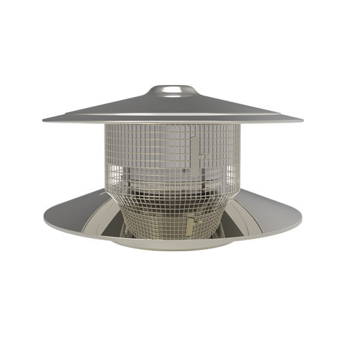 Campana extractora con parachispas diámetro 200 mm Acero inoxidable de pared simple
