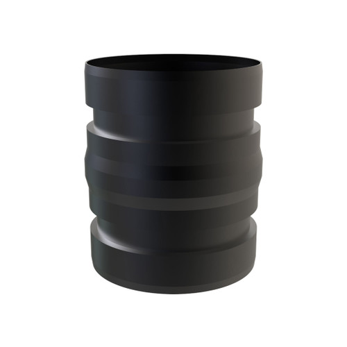 Conector macho-macho esmaltado negro mate diámetro 80 mm