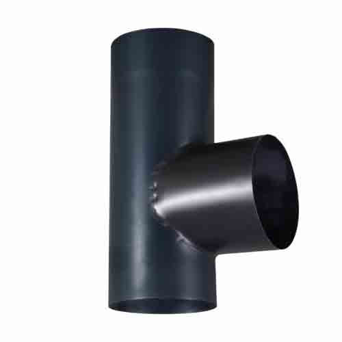 Pieza en T 90 grados - diámetro 120 mm Acero pavonado