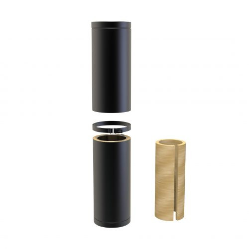 Racor tubo 80-130 cm diámetro 200 mm doble pared aislado RAL9004