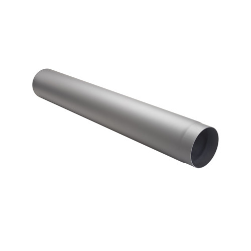 Tubo 100 cm hembra-hembra diámetro 130 mm Pared gruesa acero gris