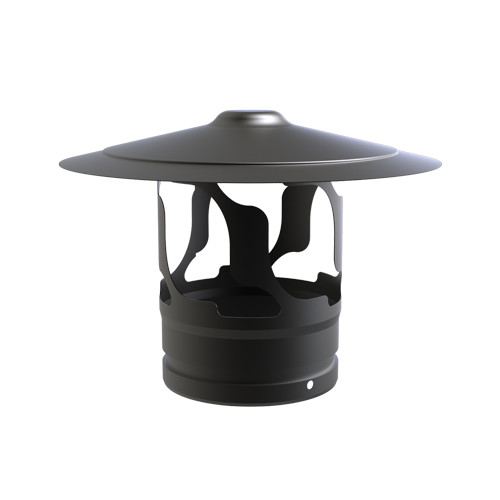 Visera de lluvia esmaltada en negro mate de 125 mm de diámetro