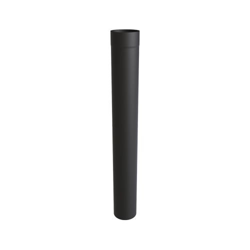 Tubo de conexión de tubería de estufa 100 cm de diámetro 125 mm de acero inoxidable de pared simple negro