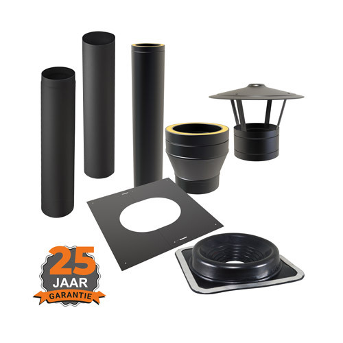 Juego de veranda de techo inclinado premium con lámina de techo EPDM tamaño exterior 150 mm negro