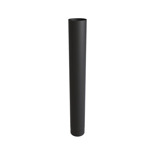 Tubo de estufa 100 cm diámetro 125 mm acero inoxidable de pared simple negro