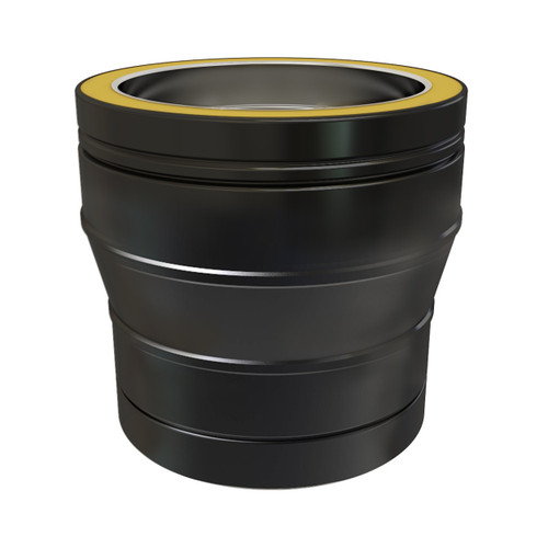 Reducción de doble pared 80 mm a doble pared 100 mm negro mate