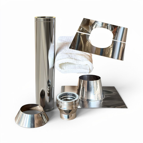 Kit pasatechos premium inox con placa aluminio para cubierta plana Ø 120 mm