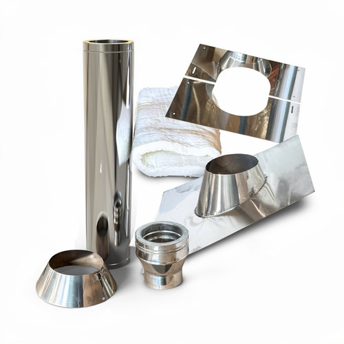Kit pasatechos premium inox con placa aluminio para cubierta inclinada Ø 150 mm